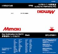 Текстильные чернила SB210 сублимационные 2000 мл Mimaki SPC-0700K-1 Black