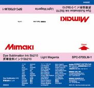 Текстильные чернила SB210 сублимационные 2000 мл Mimaki SPC-0700LM-1 Light Magenta